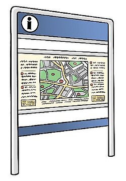 Ein Schild mit Infos
