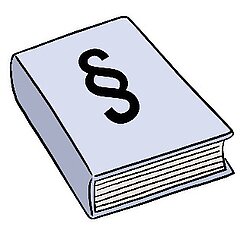 Ein Buch mit Gesetzen. Gesetze sind Regeln.