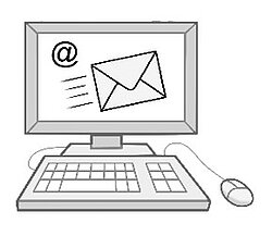 Ein Computer schickt eine E-Mail