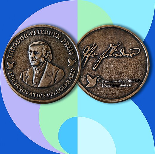 Vorder- und Rückseite der Theodor-Fliedner-Medaille