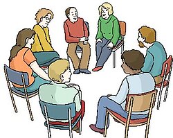 Eine Gruppe von Menschen in einem Kurs