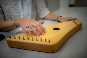 Ein Frau spielt ein Monochord, Ausschnitt