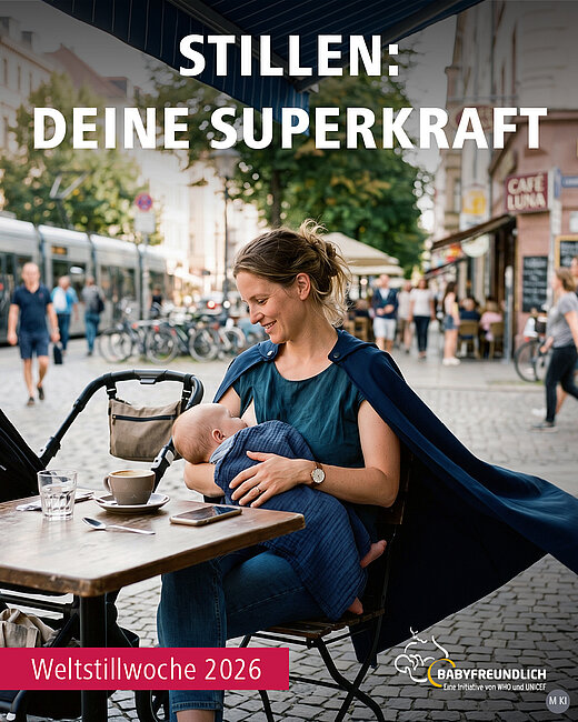 Social Media Motiv Stillende Mutter mit Baby