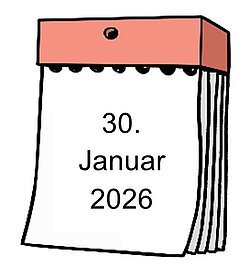 Ein Blatt von einem Kalender mit dem Datum 30. Januar 2026