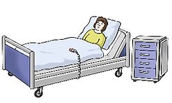 Ein Patient in einem Bett