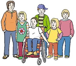 Eine Gruppe mit verschiedenen Kindern
