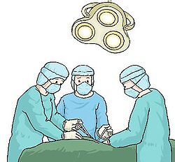 Drei Ärzte bei einer Operation